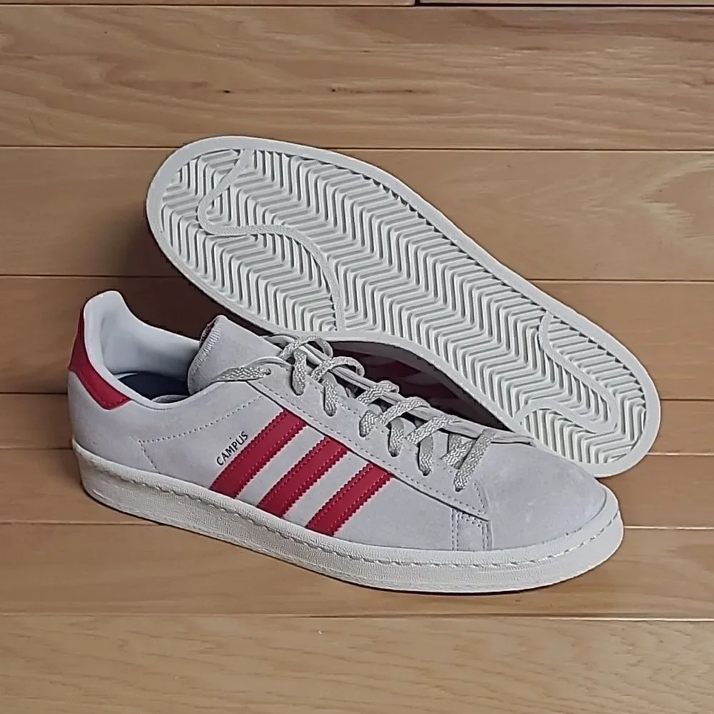 Adidas Originals Campus 80s Low Mens Casual Shoes White Red GY4580